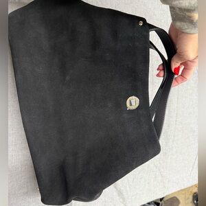Kate Spade Black stardust Willa  Suede Shoulder Bag
